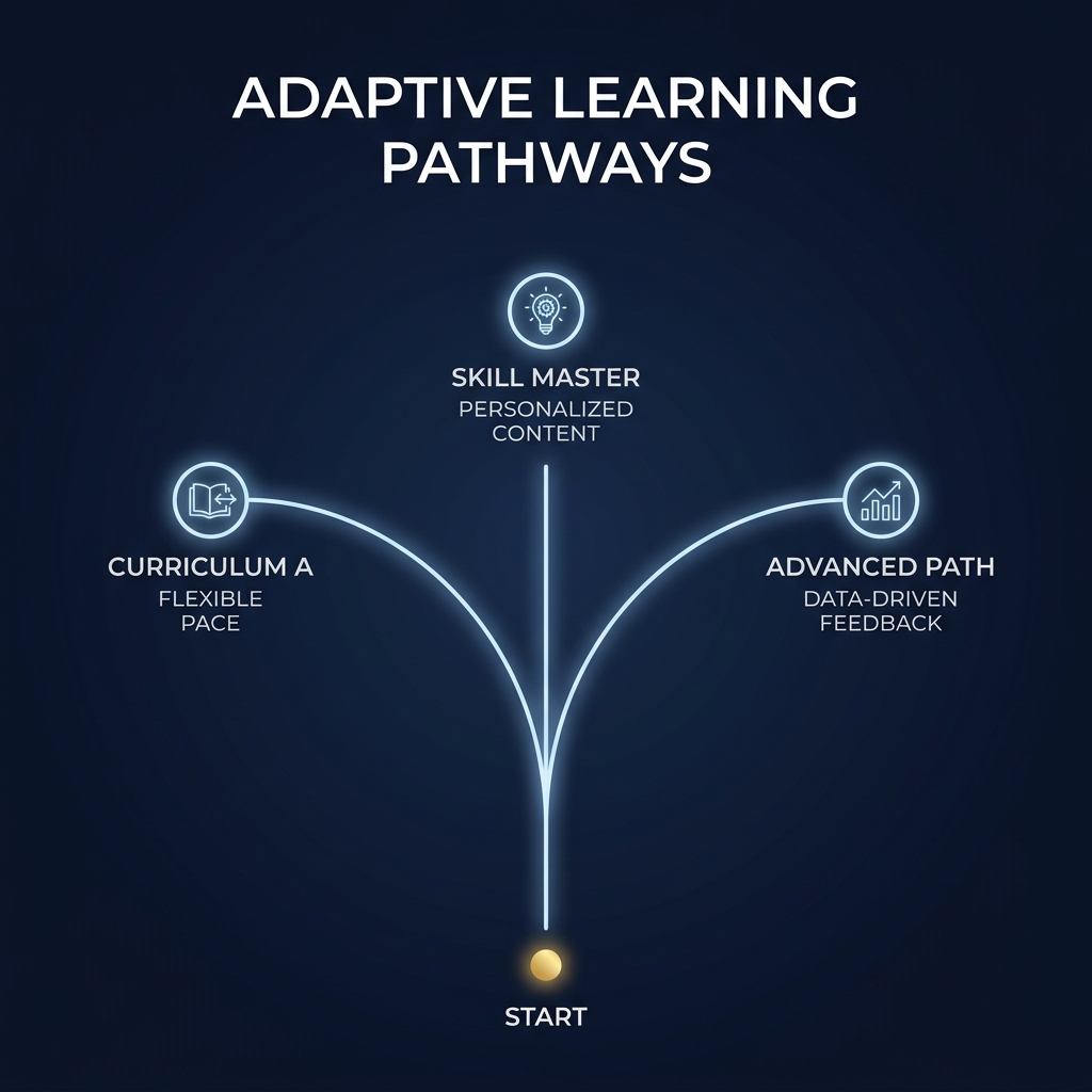 Adaptive lessons with text, visuals, and audio support